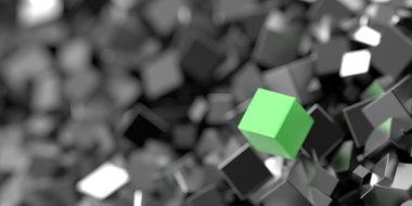 Dışarı kalabalık konseptinden üç boyutlu işleme