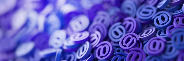 Símbolos de correo electrónico, fondo de representación 3d — Foto de Stock