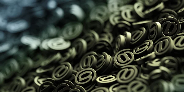 Simboli di posta elettronica, sfondo di rendering 3d — Foto Stock