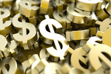 Doları sembolleri altın arka plan