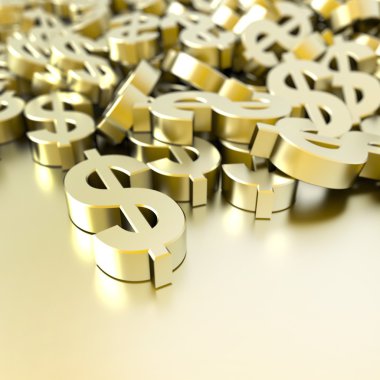 Doları sembolleri altın arka plan