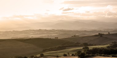 Tuscany tipik kırsal manzara