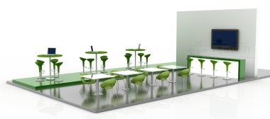 Sergi stand, kopya alanı illüstrasyon