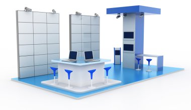 Sergi stand, kopya alanı illüstrasyon