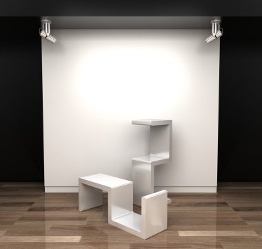 Boş Müzesi Salonu, 3d render