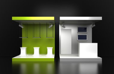 Sergi stand, kopya alanı illüstrasyon