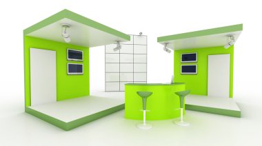 Sergi stand, kopya alanı illüstrasyon