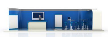 Sergi stand, kopya alanı illüstrasyon