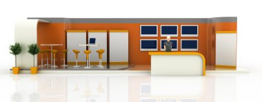 Sergi stand, kopya alanı illüstrasyon