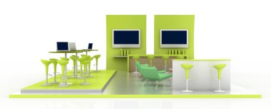 Sergi stand, kopya alanı illüstrasyon