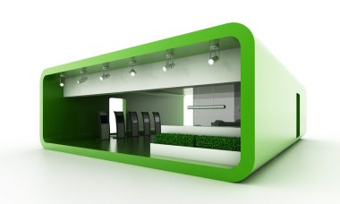 Sergi stand, kopya alanı illüstrasyon