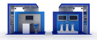 Sergi stand, kopya alanı illüstrasyon