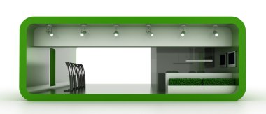 Sergi stand, kopya alanı illüstrasyon