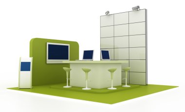 Sergi stand, kopya alanı illüstrasyon