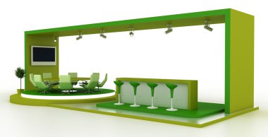 Sergi stand, kopya alanı illüstrasyon