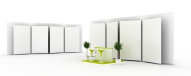 Sergi stand, kopya alanı illüstrasyon