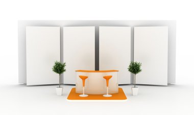 Sergi stand, kopya alanı illüstrasyon