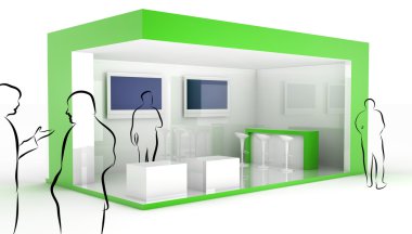 Sergi stand, kopya alanı illüstrasyon