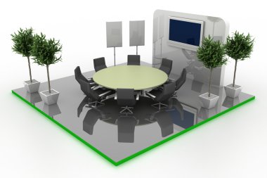 Sergi stand, kopya alanı illüstrasyon