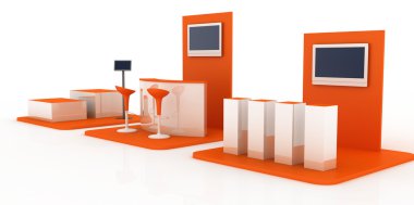 Sergi stand, kopya alanı illüstrasyon