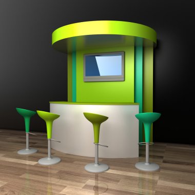 Sergi stand, kopya alanı illüstrasyon
