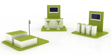 Sergi stand, kopya alanı illüstrasyon