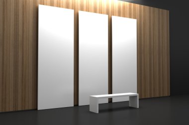 Boş Müzesi Salonu, 3d render