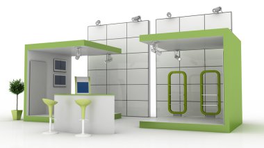 Sergi stand, kopya alanı illüstrasyon