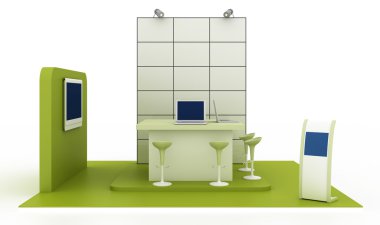 Sergi stand, kopya alanı illüstrasyon