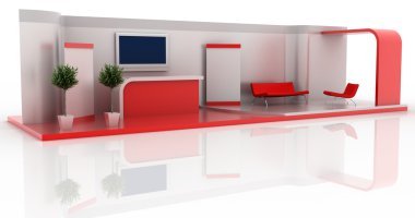 Sergi stand, kopya alanı illüstrasyon