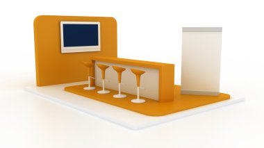 Sergi stand, kopya alanı illüstrasyon