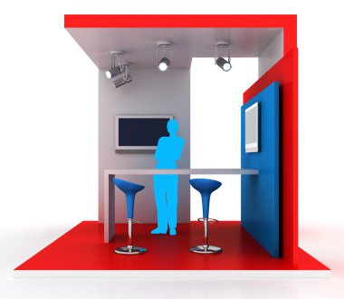 Sergi stand, kopya alanı illüstrasyon