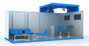 Sergi stand, kopya alanı illüstrasyon