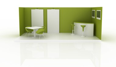 Sergi stand, kopya alanı illüstrasyon