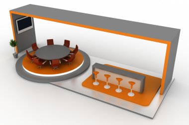 Sergi stand, kopya alanı illüstrasyon