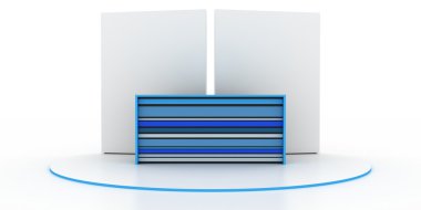 Sergi stand, kopya alanı illüstrasyon