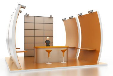 Sergi stand, kopya alanı illüstrasyon