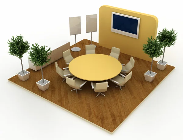 Empty exhibition booth, copy space illustration — Stock Photo, Image
