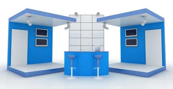 Empty exhibition booth, copy space illustration — Stock Photo, Image