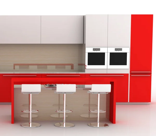 Cabina espositiva della cucina vuota, illustrazione dello spazio copia — Foto Stock