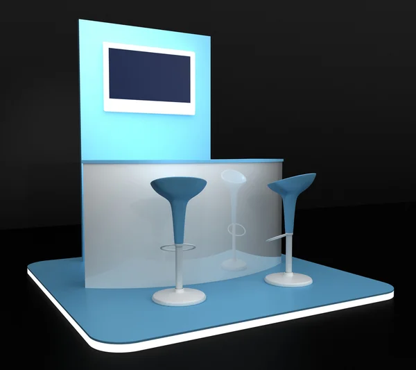 Empty exhibition booth, copy space illustration — Stock Photo, Image