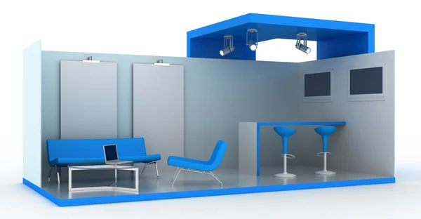 Empty exhibition booth, copy space illustration — Stock Photo, Image