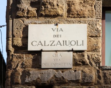 Floransa'da eski geleneksel yol işareti