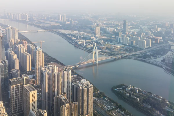 Guangzhou vue aérienne du centre-ville, Chine — Photo