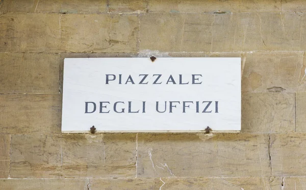 Stary znak drogowy tradycyjne we Florencji — Zdjęcie stockowe