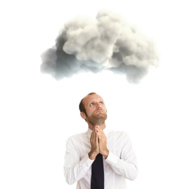 Endişeli ve depresif iş adamı