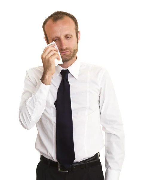 Worried and depressed businessman — Stock Photo, Image
