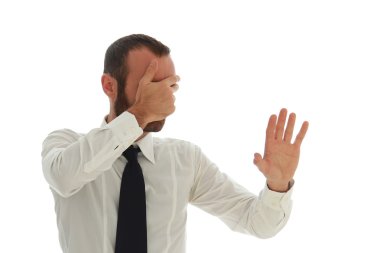 Endişeli ve depresif iş adamı