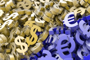 Euro ve dolar sembolleri arka plan