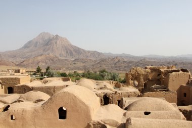 Kharanaq old ruined village in Iran clipart